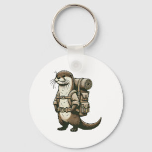 Funny Hiking River Otter Backpacking Cottagecore A Keychain