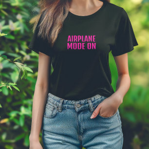 Funny hiking shirt airplane mode on pink violet