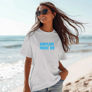 Funny hiking shirt airplane mode on turquoise