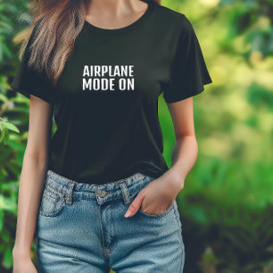 Funny hiking shirt airplane mode on white black