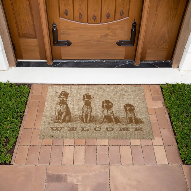 Funny Hilarious Bulldogs Personalized Doormat (Outdoor)