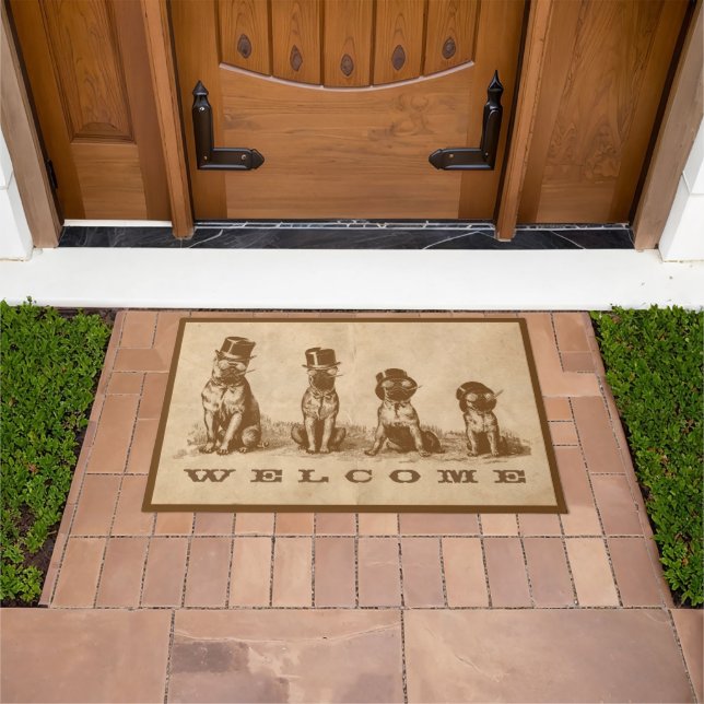 Funny Hilarious Bulldogs Personalized Doormat (Outdoor)