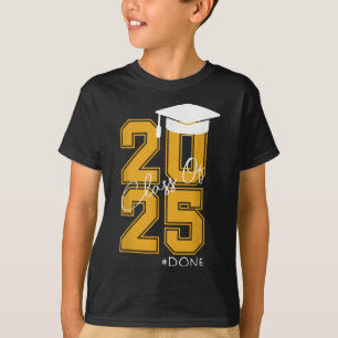 Funny Him Her Vintage Cl Of 2025 Graduation Done 2 T-Shirt