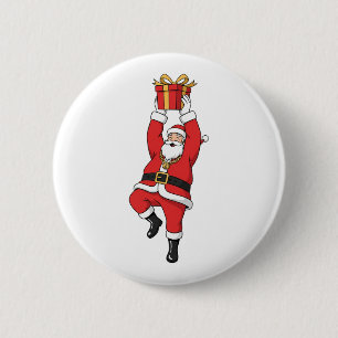 Funny Hip Hop Santa with Gold Chain Christmas 2 Inch Round Button