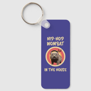 Funny Hip-hop Wombat in the House Keychain