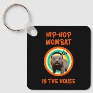 Funny Hip-hop Wombat in the House Keychain