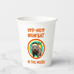 Funny Hip-hop Wombat in the House Paper Cups