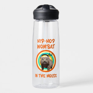 Funny Hip-hop Wombat in the House Water Bottle