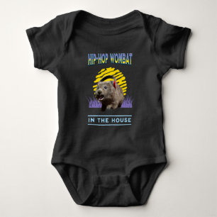 Funny Hip Hop Wombat Music Humour Baby Bodysuit