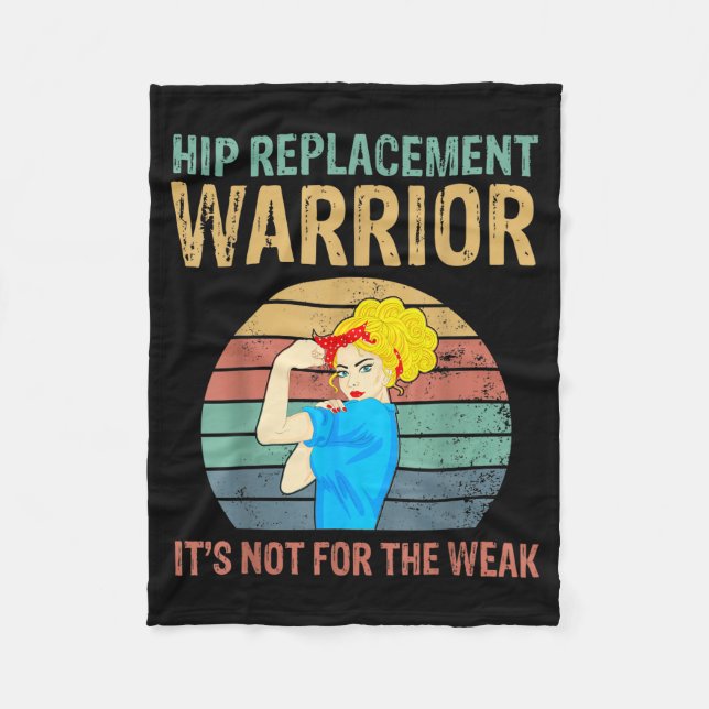 Funny Hip Replacement Warrior New Prosthetic Women Fleece Blanket (Front)