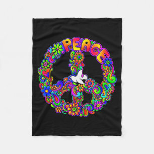 Funny Hipe Flower Wer Peace Sign Tee  Fleece Blanket