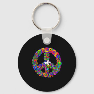 Funny Hipe Flower Wer Peace Sign Tee  Keychain