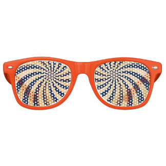 FUNNY HIPNOTIC TWIRL STRIPES, PSYCHODELIC PATTERN RETRO SUNGLASSES