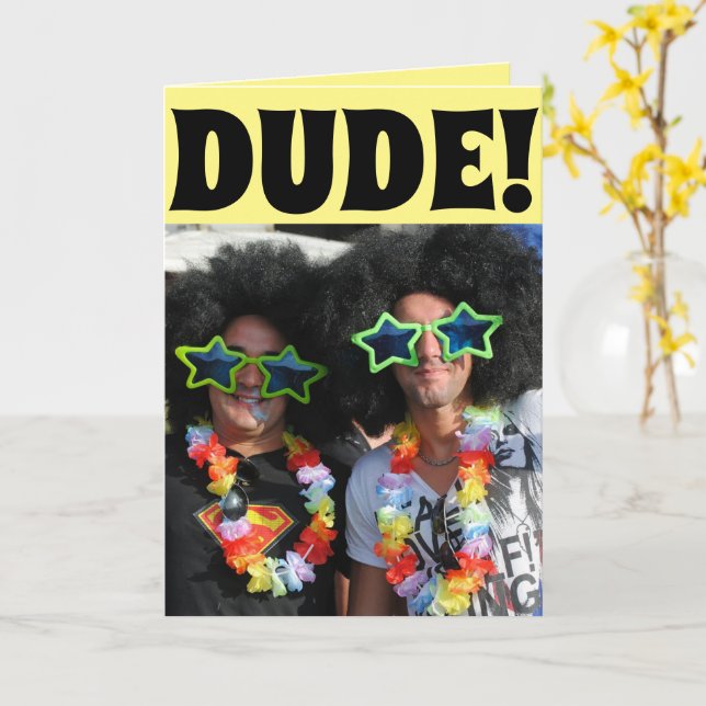 FUNNY HIPPIE CARTE D'ANNIVERSAIRE POUR LUI (Fleur jaune)