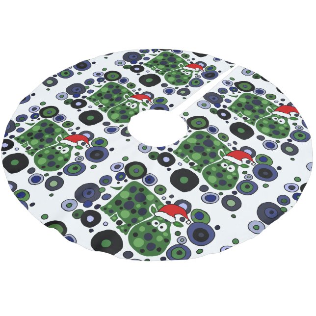 Funny Hippo Abstract Christmas Tree Skirt (Angled)