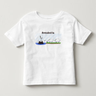 Funny hippo birdie two ewes toddler t-shirt