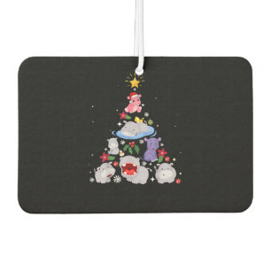 Funny Hippo Christmas Tree Xmas Hippopotamus Air Freshener