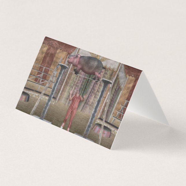 Funny Hippo On High Wire (Front)