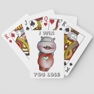Funny Hippo Playing Cards
