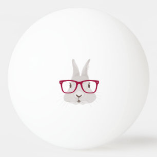 Funny Hipster Easter bunny with red rim glasses Ping Pong Ball