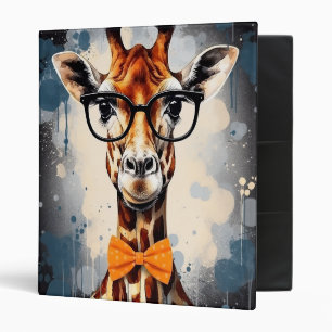 Funny Hipster Giraffe Zoo Animals Wildlife Urban Binder