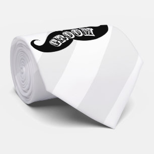 Funny Hipster Groom Moustache Tie