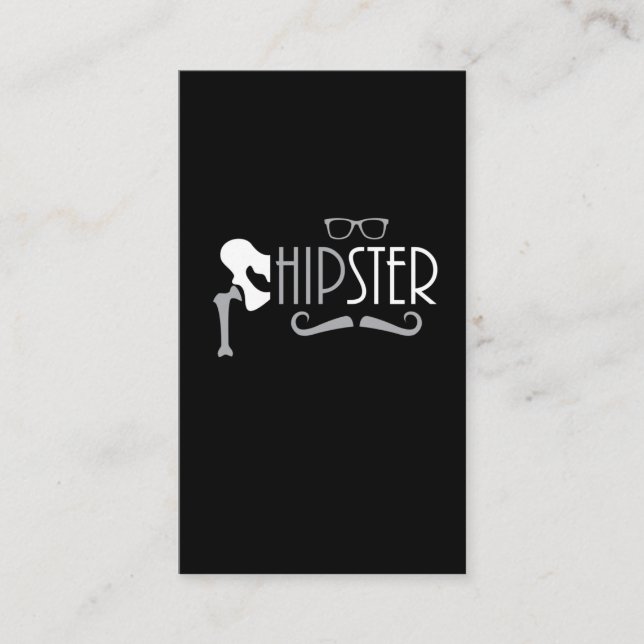 Funny Hipster Hip Replacement Surgery Recovery Business Card (Front)