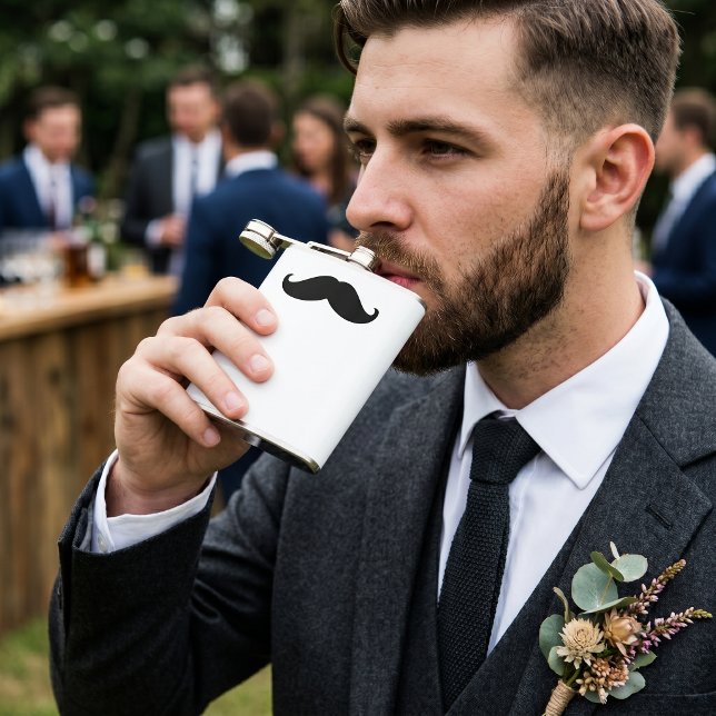 Funny Hipster Moustache Hip Flask (Creator Uploaded)