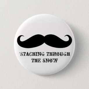 Funny hipster moustache holiday xmas moustaches 2 inch round button