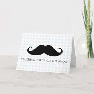 Funny hipster moustache holiday xmas moustaches card