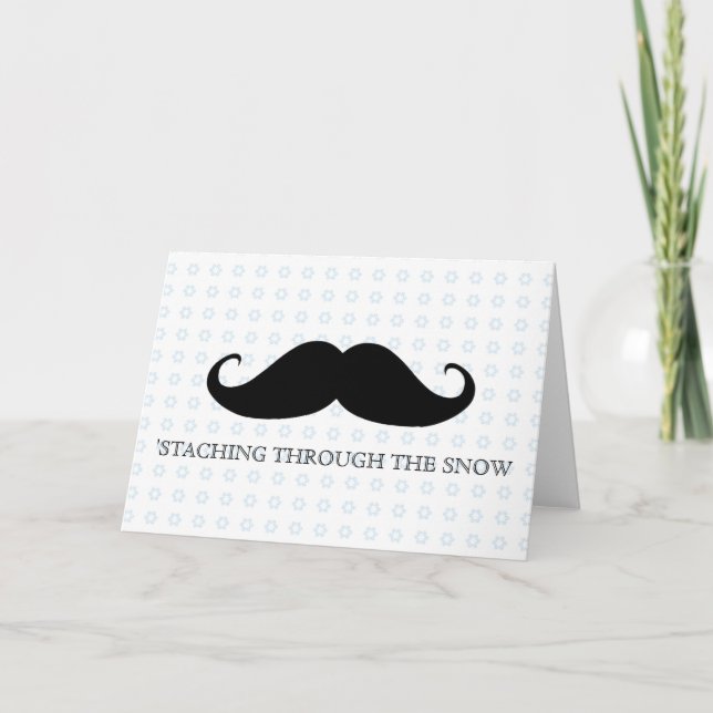 Funny hipster moustache holiday xmas moustaches card (Front)