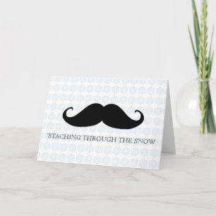 Funny hipster moustache holiday xmas moustaches card