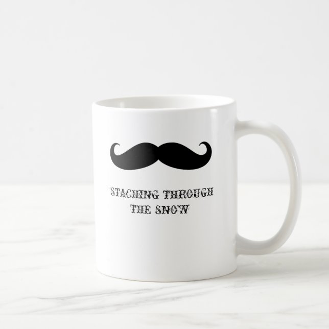 Funny hipster moustache holiday xmas moustaches coffee mug (Right)
