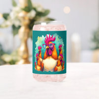 Funny Hipster Rooster Retro Pop Art Illustration