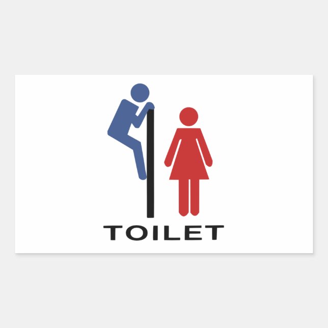 Funny His Hers Toilet Sign - Women Restroom Sign Sticker (Front)