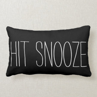 Funny Hit Snooze black white modern trendy humour Lumbar Pillow