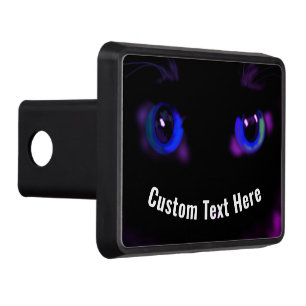 Funny Hitch Cover Custom Text and Black Cat Eyes