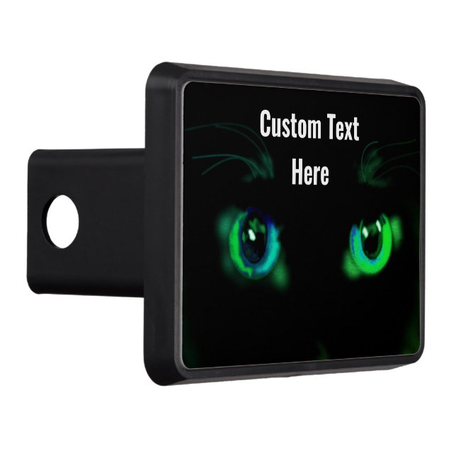 Funny Hitch Cover with Custom Text and Cat Eyes (Right)