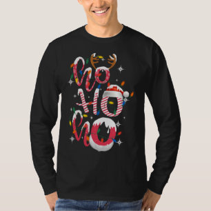 Funny Ho-Ho-Ho Candy Christmas Lights Santa Hat Gi T-Shirt