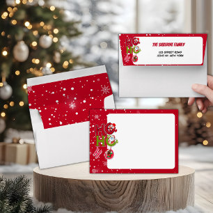 Funny HO HO HO Retro Christmas Holiday envelope