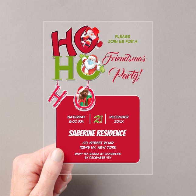 Funny HO HO HO Retro Christmas Party Invitation  (Insitu (Handheld))
