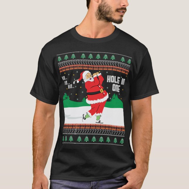 Funny Ho Ho Ho Ugly Santa Golf Christmas Sweater J (Front)