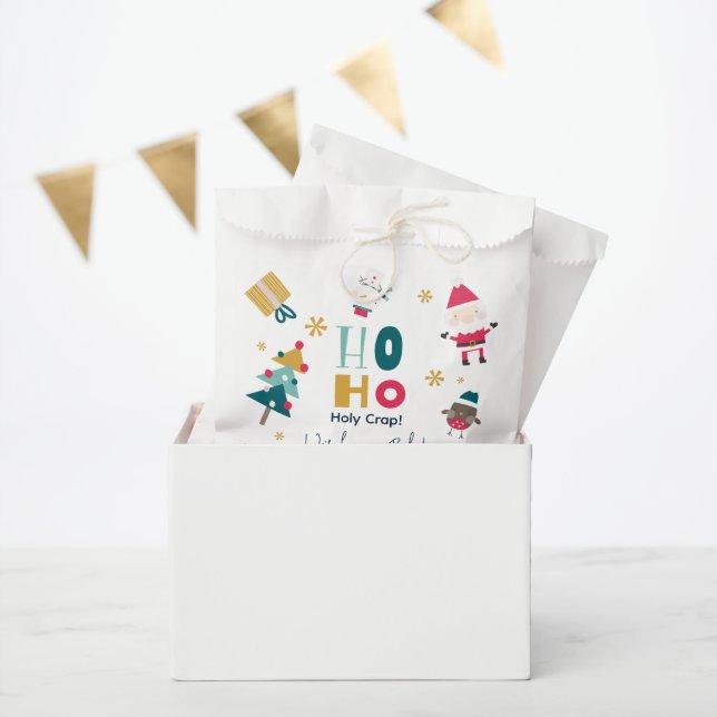 Funny 'Ho Ho Holy Crap' Christmas Baby Shower Favour Bag (Party)