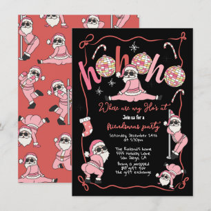 Funny Ho Ho Ho's Friendsmas Adult Christmas Party Invitation