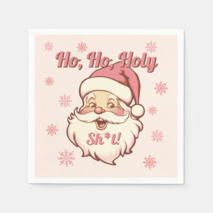 Funny Ho Ho Retro Santa Christmas Party Napkin