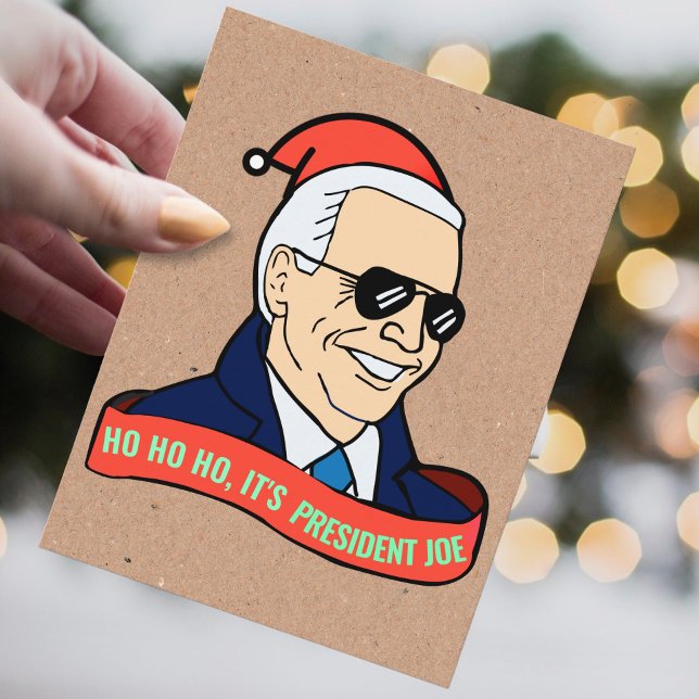 Funny Ho It's President Joe Biden Santa Christmas Postcard (Creator Uploaded)
