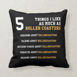 Funny Hobby Roller Coaster Gifts 5 Things For Men Throw Pillow
