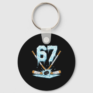 Funny Hockey 67 Meme 6-7 Six Seven Gen Alpha Ice H Keychain