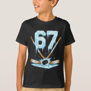 Funny Hockey 67 Meme 6-7 Six Seven Gen Alpha Ice H T-Shirt