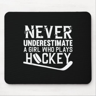 Funny Hockey Art For Girls Women Field Hockey Play Mouse Pad